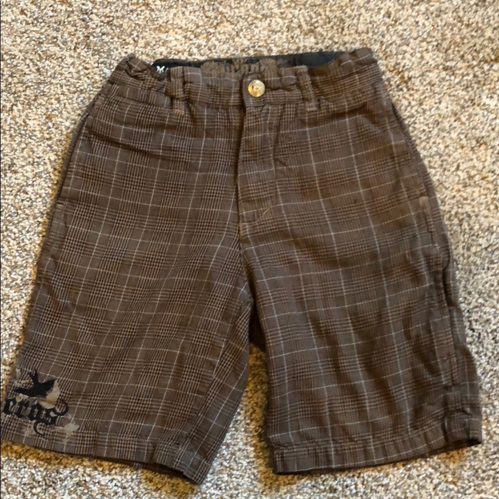 Migros brown Plaid shorts